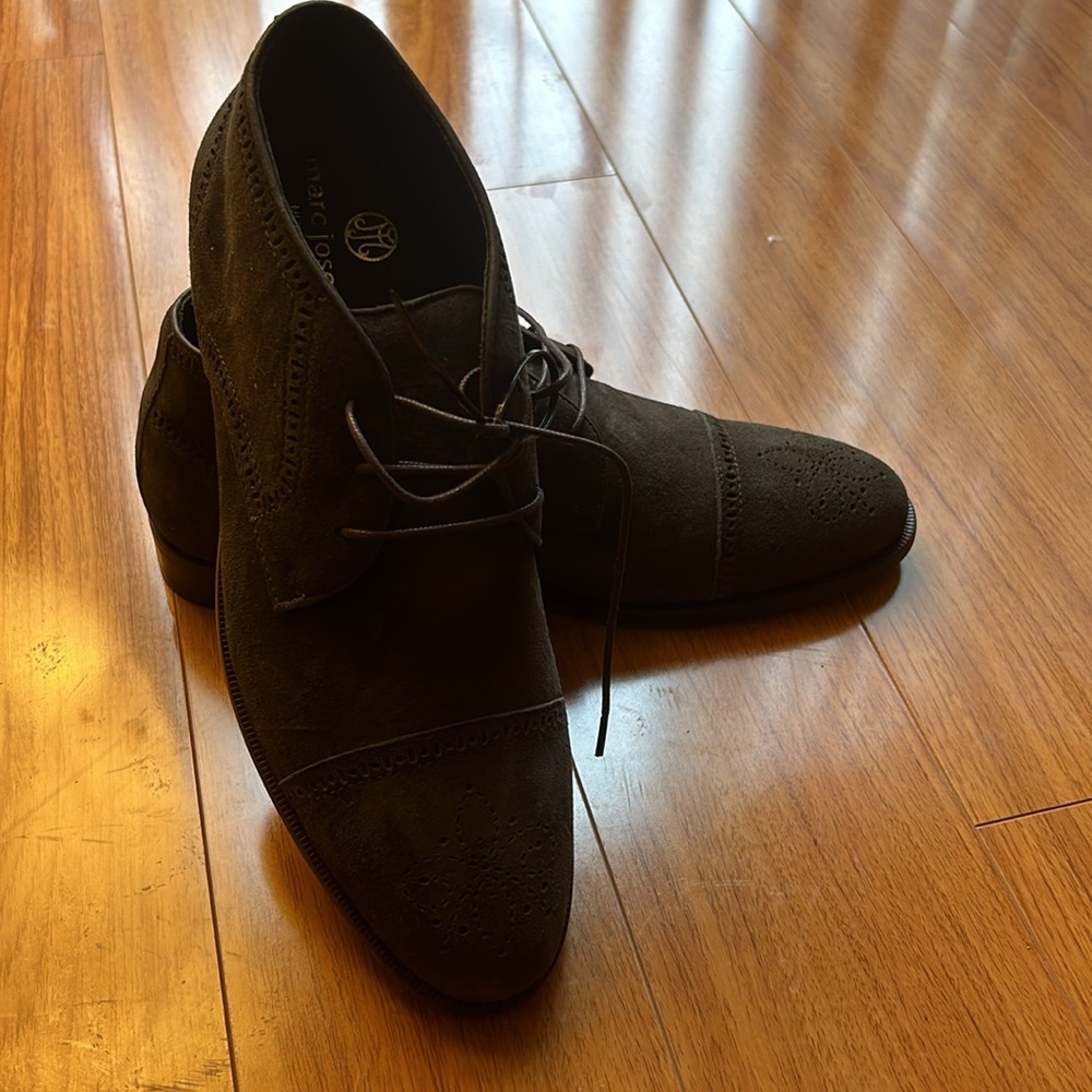 Marc Joseph New York Men's Leather Luxury Ankle Boot with Wingtip Detail